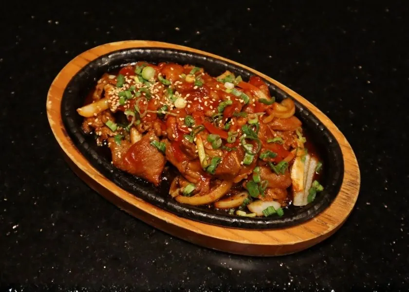 Spicy pork BBQ plate
